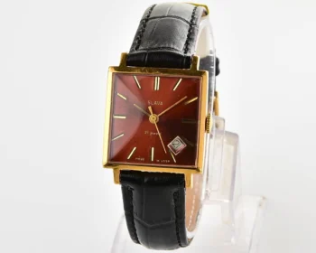 Gold-plated Slava Soviet mechanical vintage watch with original crystal and crown