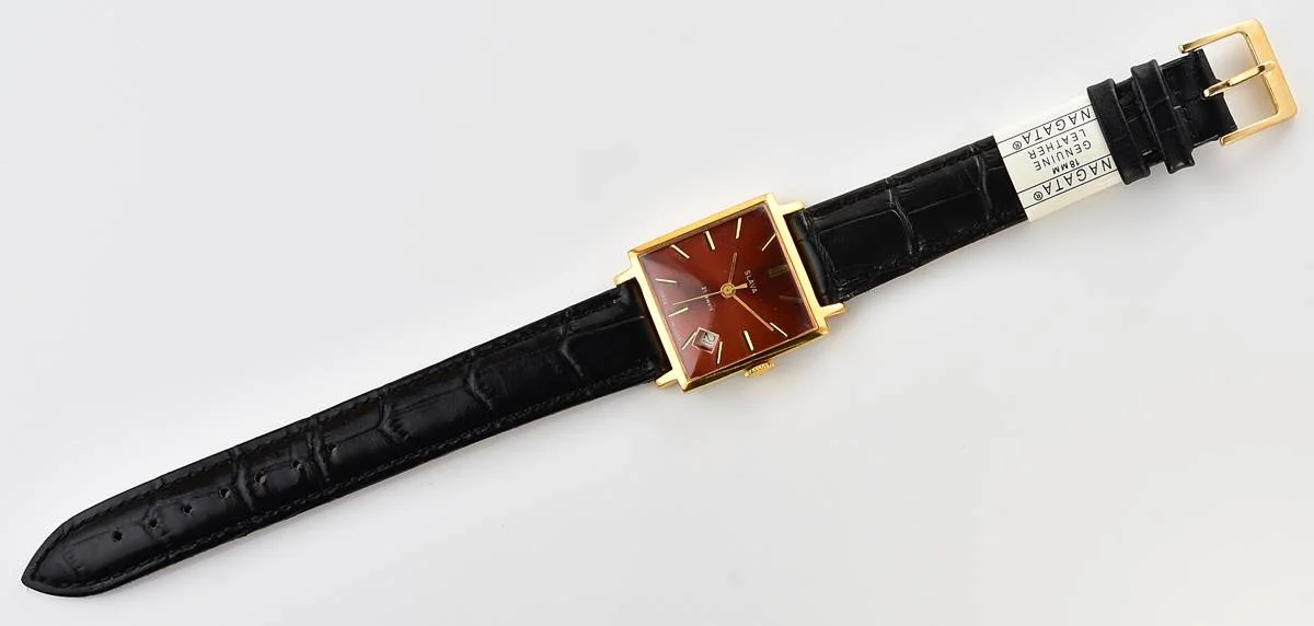 Gold-plated Slava Soviet mechanical vintage watch with original crystal and crown