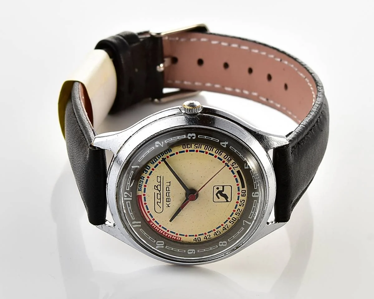 Soviet quartz Slava "Sport" with pulse scale!