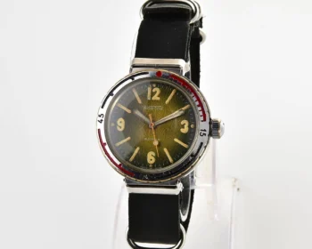 Rare Soviet Vostok Amphibia type 350 "eared" watch, stainless steel case