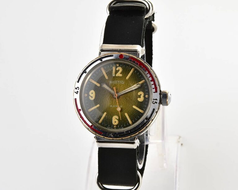 RARE Soviet Vostok Amphibia type 350 "eared" watch, stainless steel case