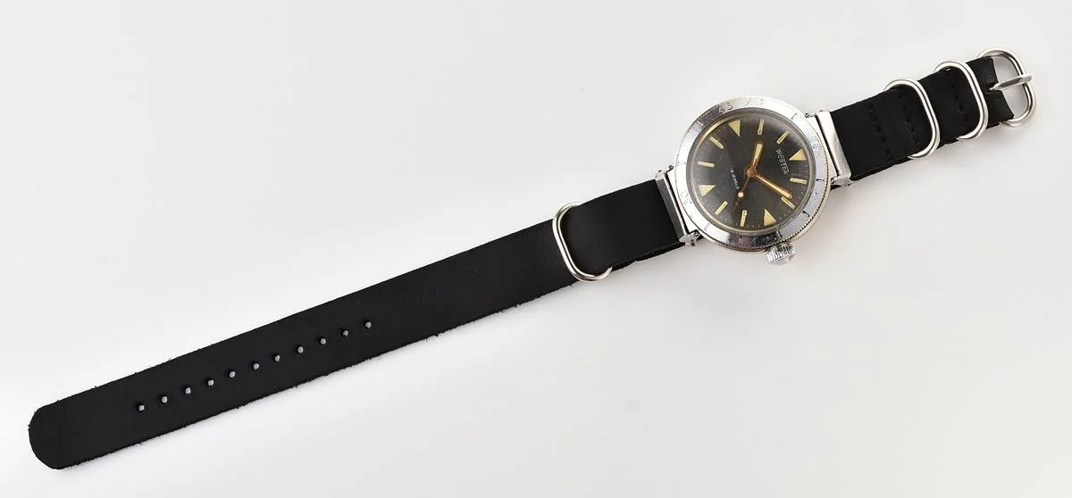 Rare Soviet Vostok Amphibia type 350 "eared" watch, stainless steel case