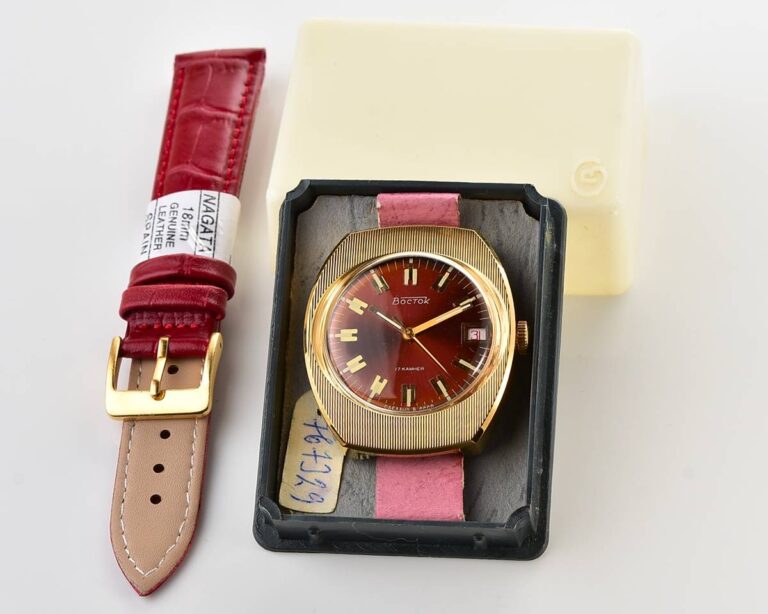 Excellent soviet Wostok (Vostok) mechanical gold-plated watch with box!