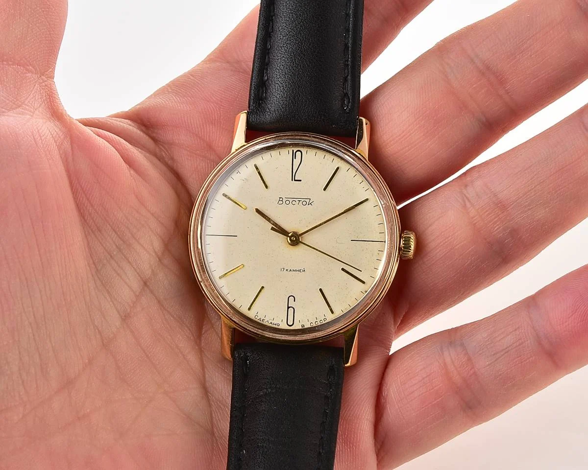 Wostok (Vostok) mechanical gold-plated wrist watch