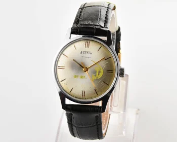 Rare! 1967 anniversary Wostok (Vostok) vintage mechanical watch with commie hammer & sickle on dial!