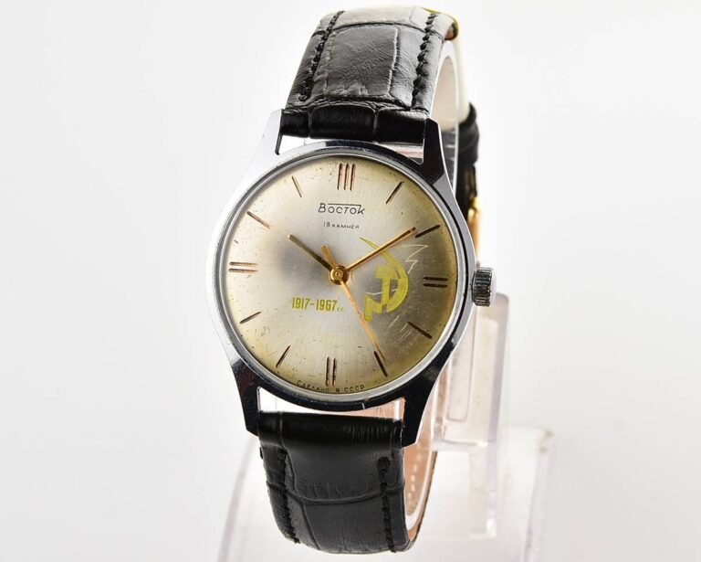 RARE! 1967 anniversary Wostok (Vostok) vintage mechanical watch with commie hammer & sickle on dial!