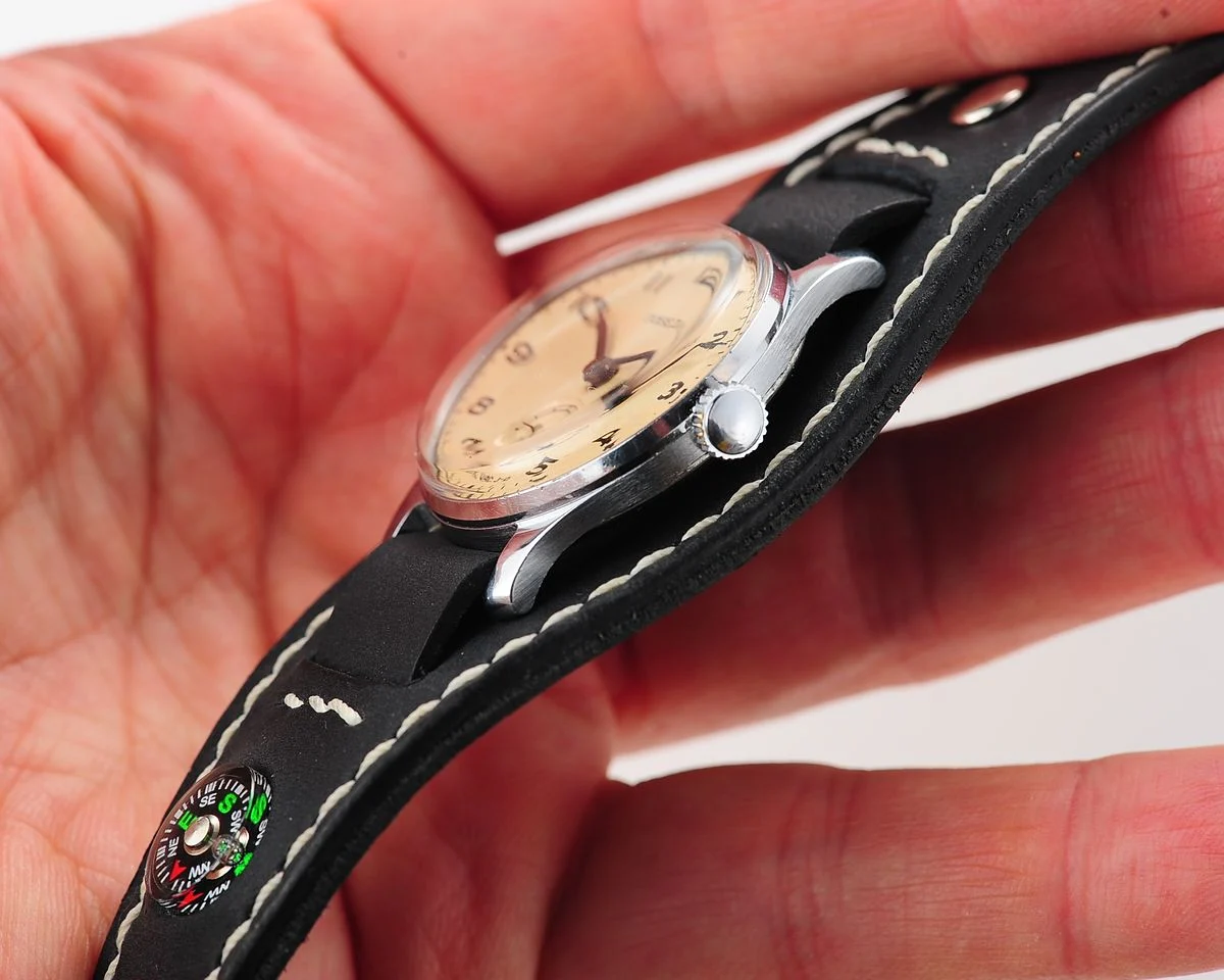 Exceptionally well preserved Soviet Pobeda from 1953 + exquisite Sturmanskie compass strap!