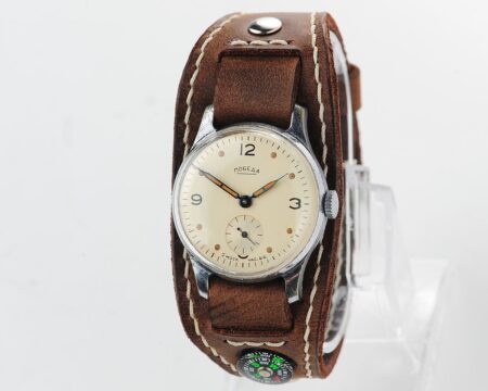 Exceptionally well preserved soviet POBEDA from 1956 + exquisite Sturmanskie compass strap!