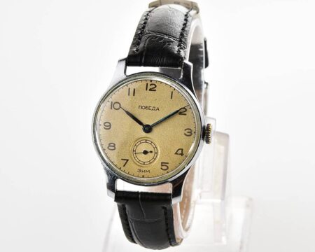 Excellent vintage soviet mechanical watch POBEDA, ZiM 2nd quarter of 1952!