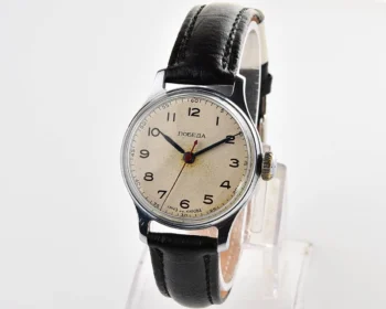 Rare! Vintage Pobeda watch with central seconds hand in uncommon hermetic case, 1MCHZ 3rd quarter of 1954