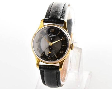 Excellent vintage gold-plated soviet mechanical POBEDA, 2MChZ from the 1950s