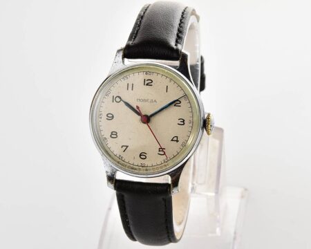 Excellent vintage soviet POBEDA watch with central second hand, 1MChZ, 3rd quarter of 1957