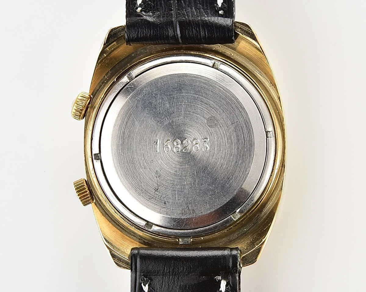 Soviet Poljot gold-plated mechanical watch with alarm clock function