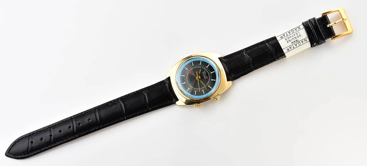 Soviet Poljot gold-plated mechanical watch with alarm clock function