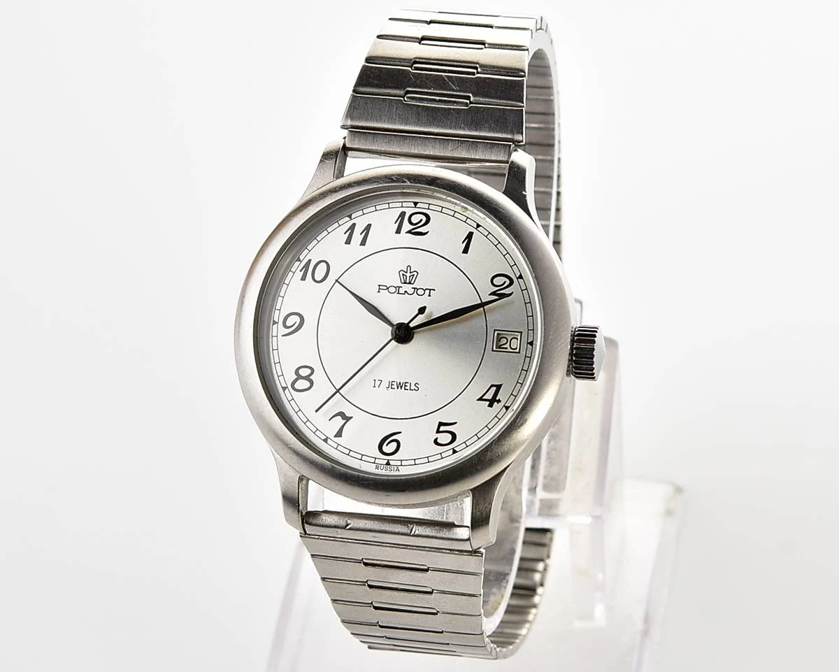 Soviet vintage Poljot mechanical wrist watch - in stainless steel, limited series!