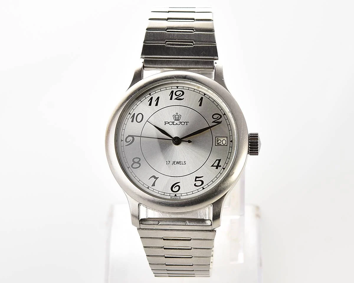 Soviet vintage Poljot mechanical wrist watch - in stainless steel, limited series!