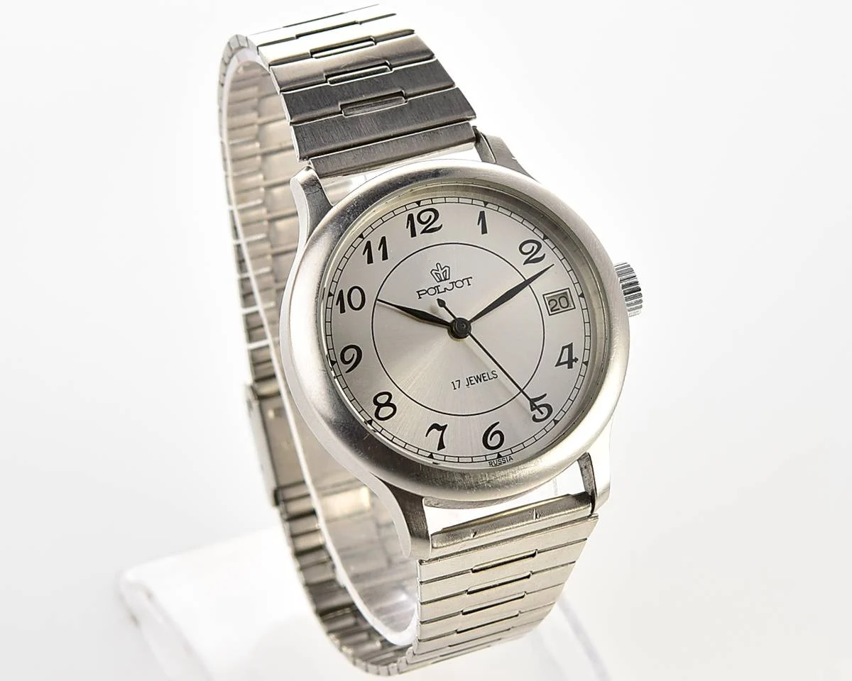 Soviet vintage Poljot mechanical wrist watch - in stainless steel, limited series!