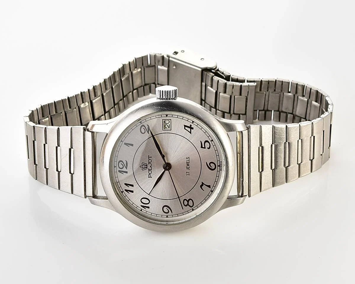 Soviet vintage Poljot mechanical wrist watch - in stainless steel, limited series!