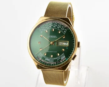 Soviet Raketa gold-plated perpetual calendar mechanical watch