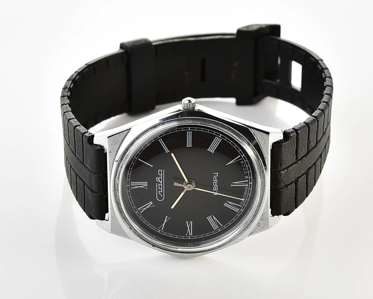 Soviet Slava quartz watch with roman numerals