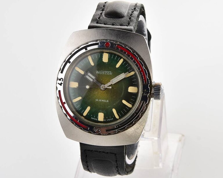 Soviet Vostok Amphibia watch, stainless steel tonneau case & Ф-shaped hands