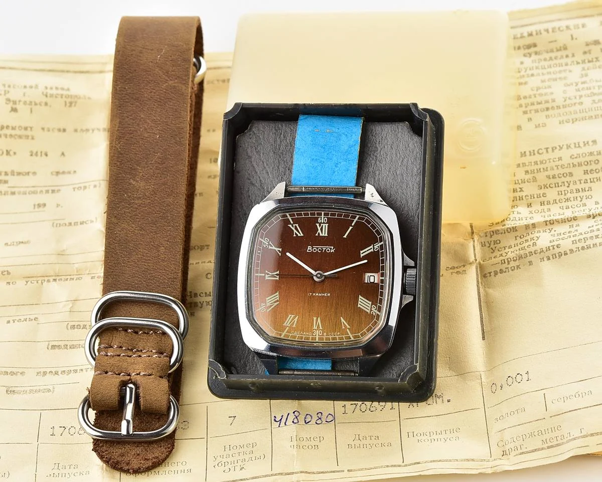 Large Soviet Wostok (Vostok) mechanical watch with box and passport!