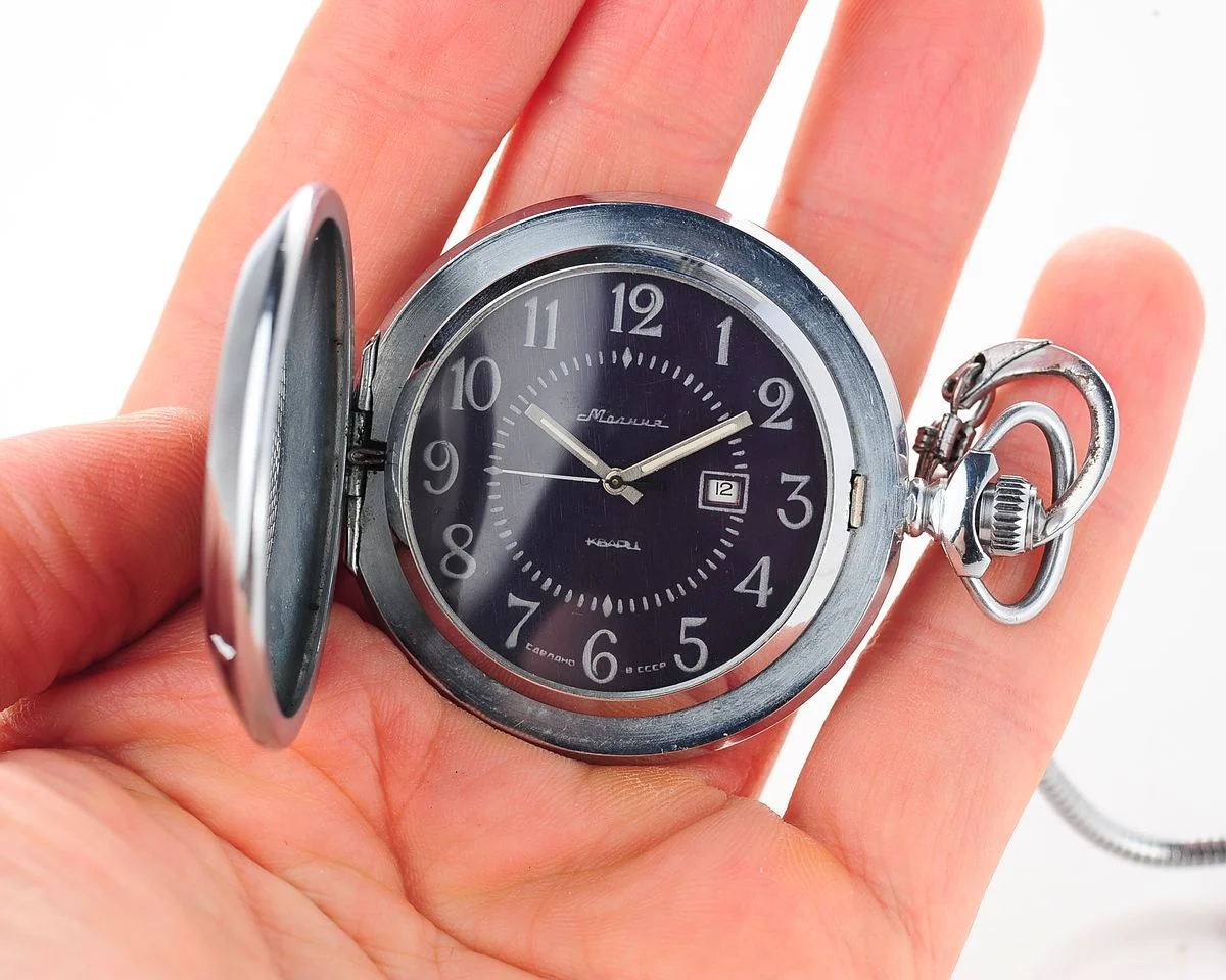 Soviet Molnija quartz pocket watch