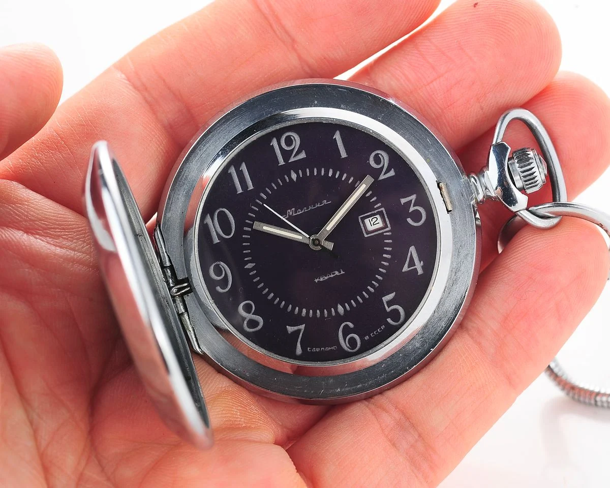 Soviet Molnija quartz pocket watch