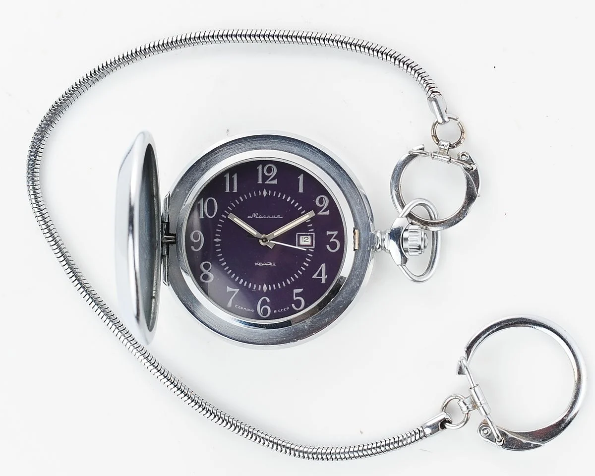 Soviet Molnija quartz pocket watch