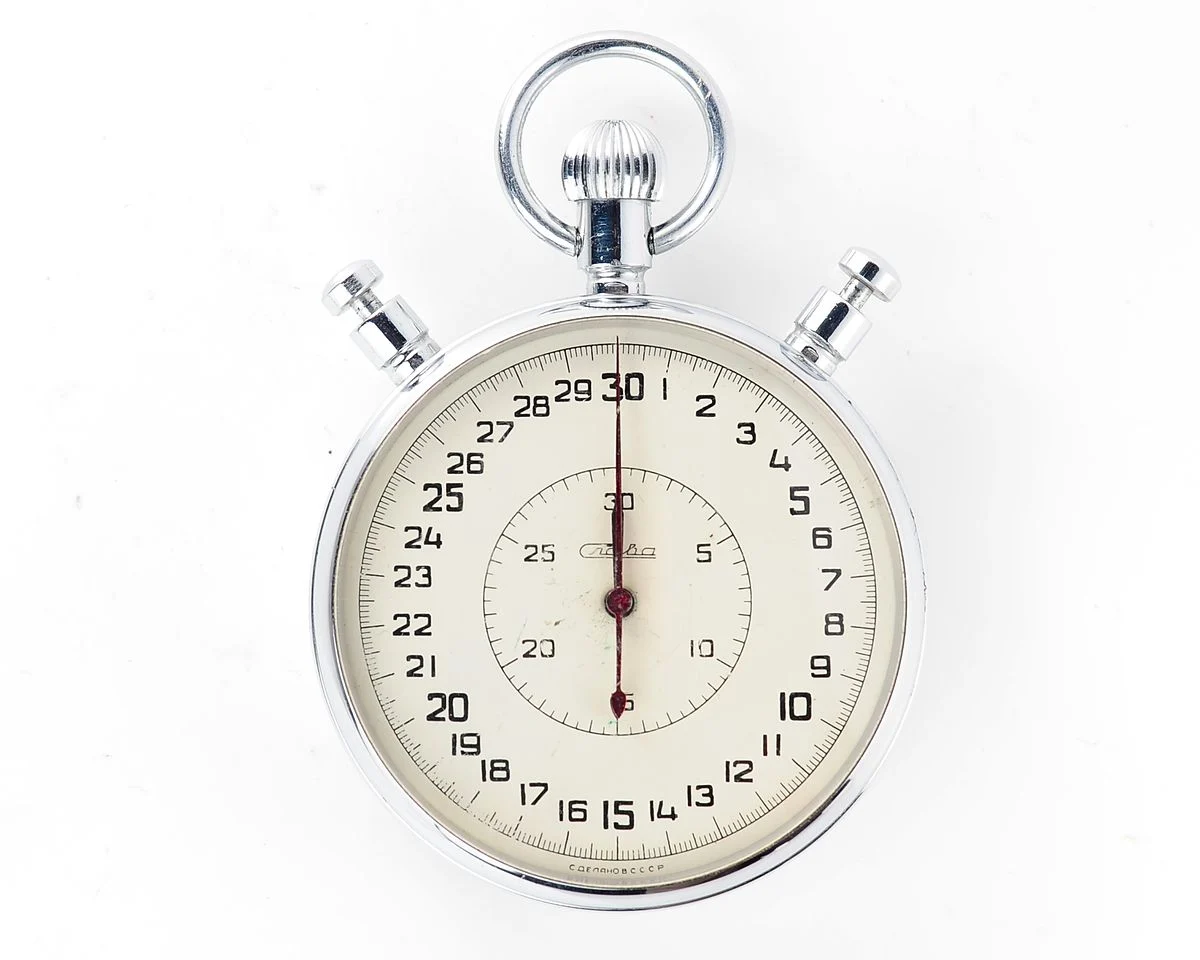 Large Soviet vintage Slava mechanical timer stop watch from the 1960s