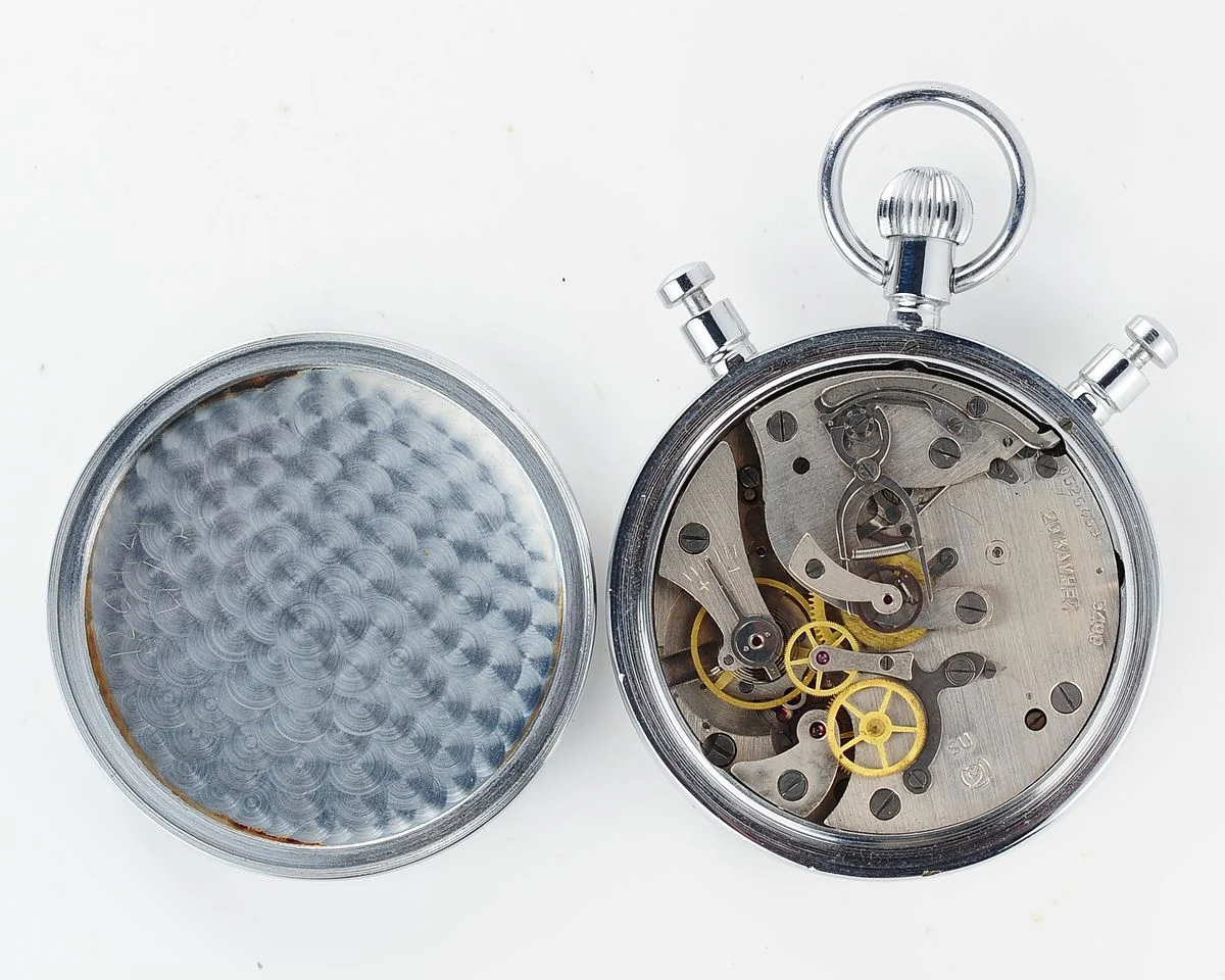 Large Soviet vintage Slava mechanical timer stop watch from the 1960s