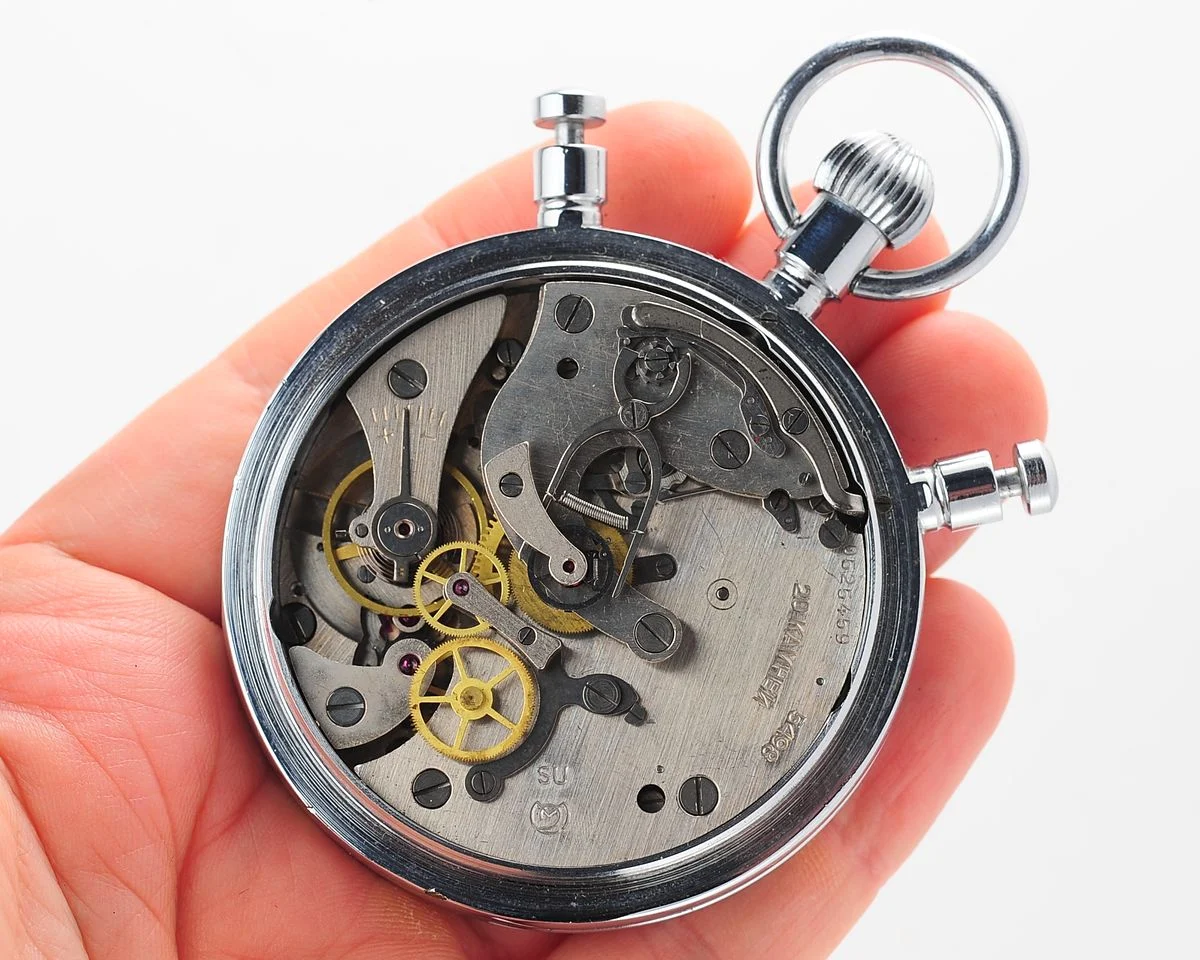 Large Soviet vintage Slava mechanical timer stop watch from the 1960s