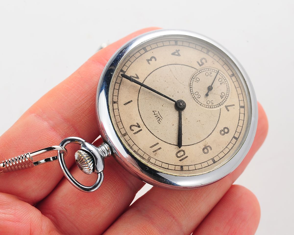 Pocket soviet ZiM - hefty mechanical watch from the 4th quarter of 1949, with engraved back!