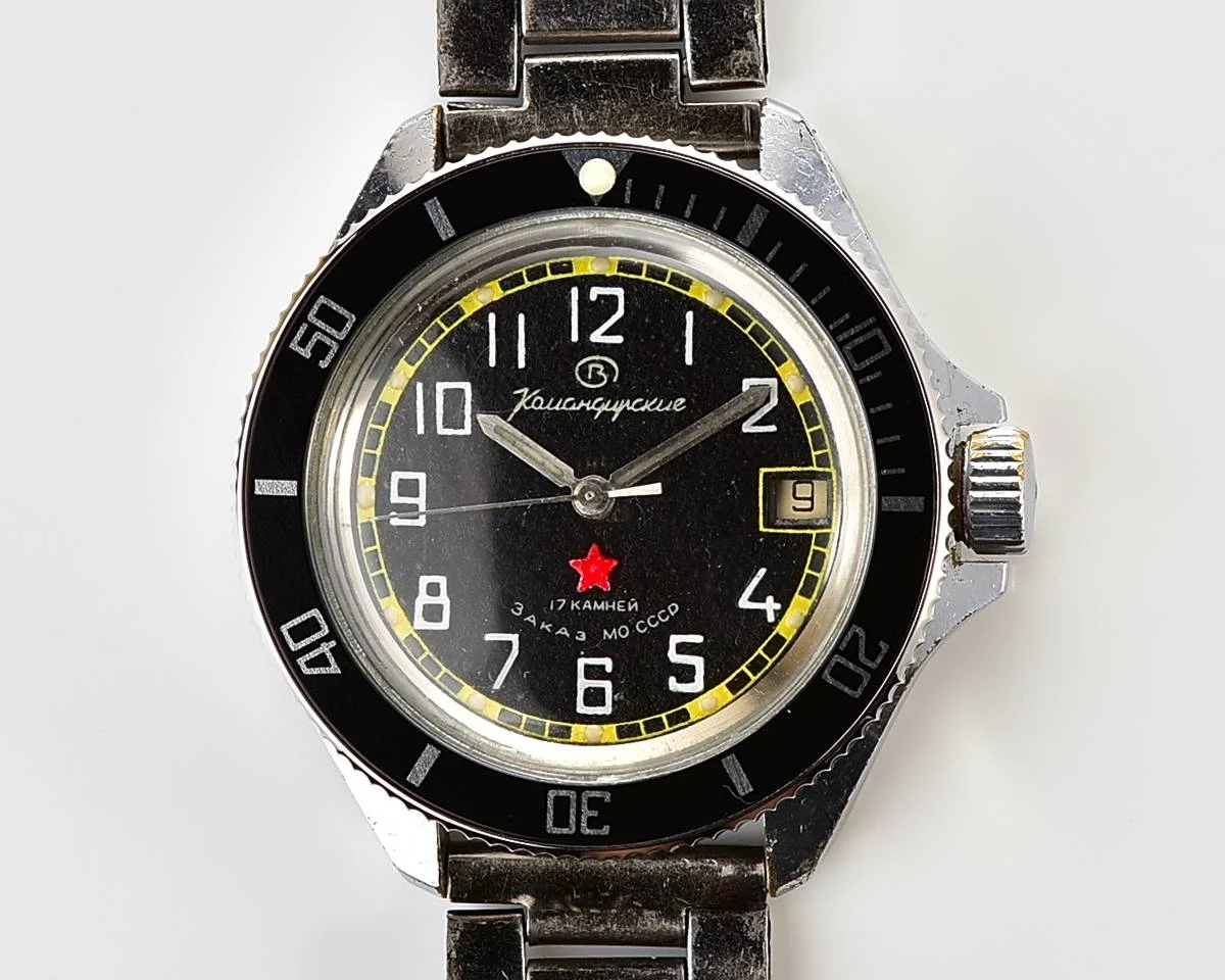 Vostok Komandirskie limited series watch - "Zakaz MO CCCP" with new black bezel