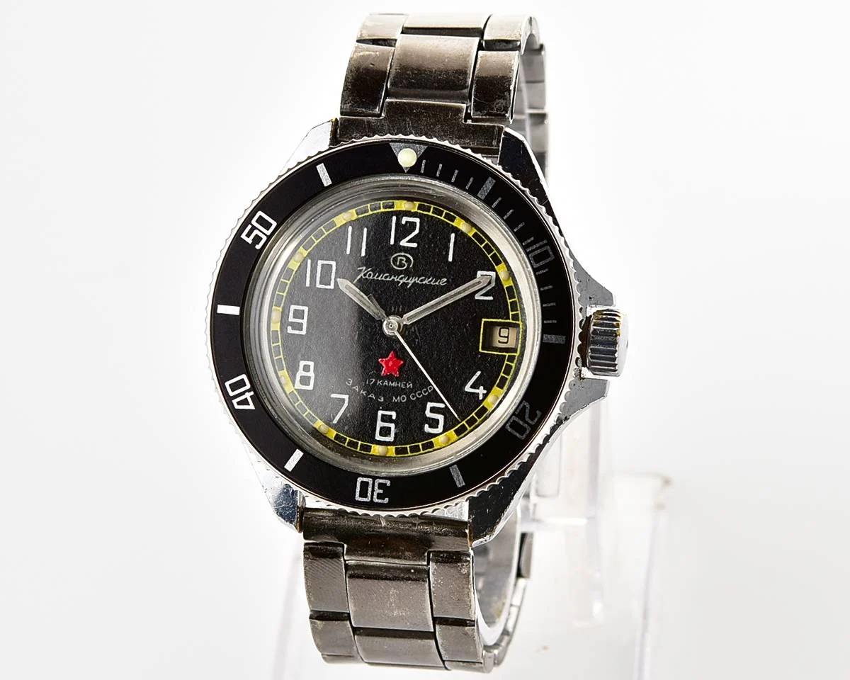 Vostok Komandirskie limited series watch - "Zakaz MO CCCP" with new black bezel