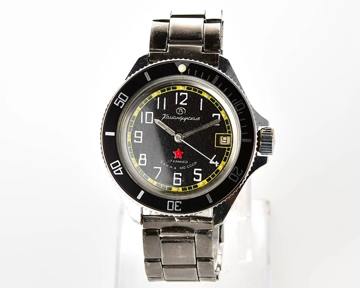 Vostok Komandirskie limited series watch - "Zakaz MO CCCP" with new black bezel