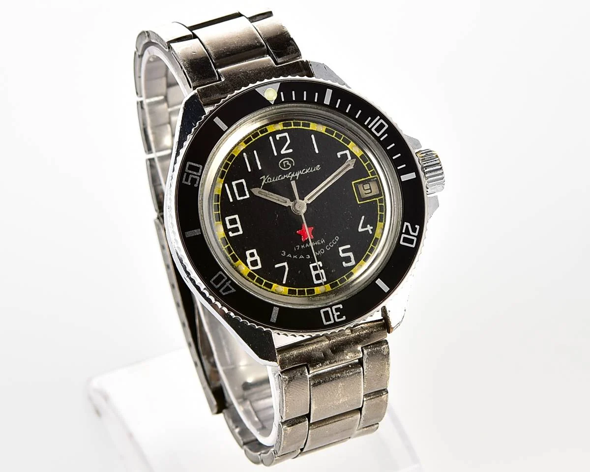 Vostok Komandirskie limited series watch - "Zakaz MO CCCP" with new black bezel
