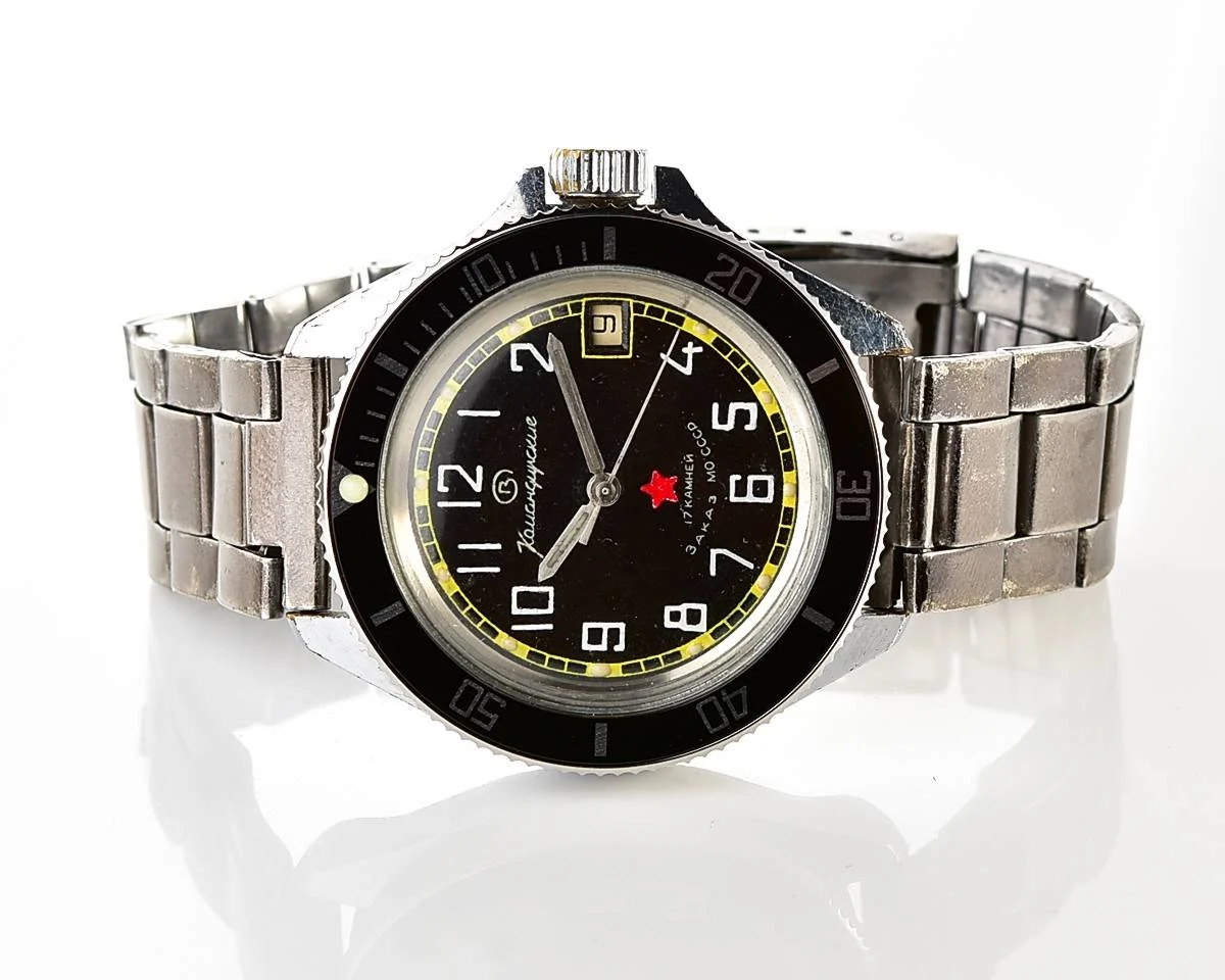 Vostok Komandirskie limited series watch - "Zakaz MO CCCP" with new black bezel
