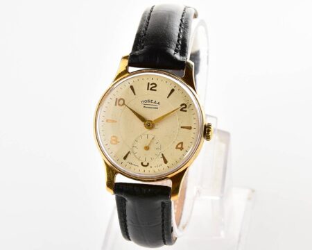 Excellent vintage gold-plated soviet mechanical POBEDA, 2MChZ from the 1950s