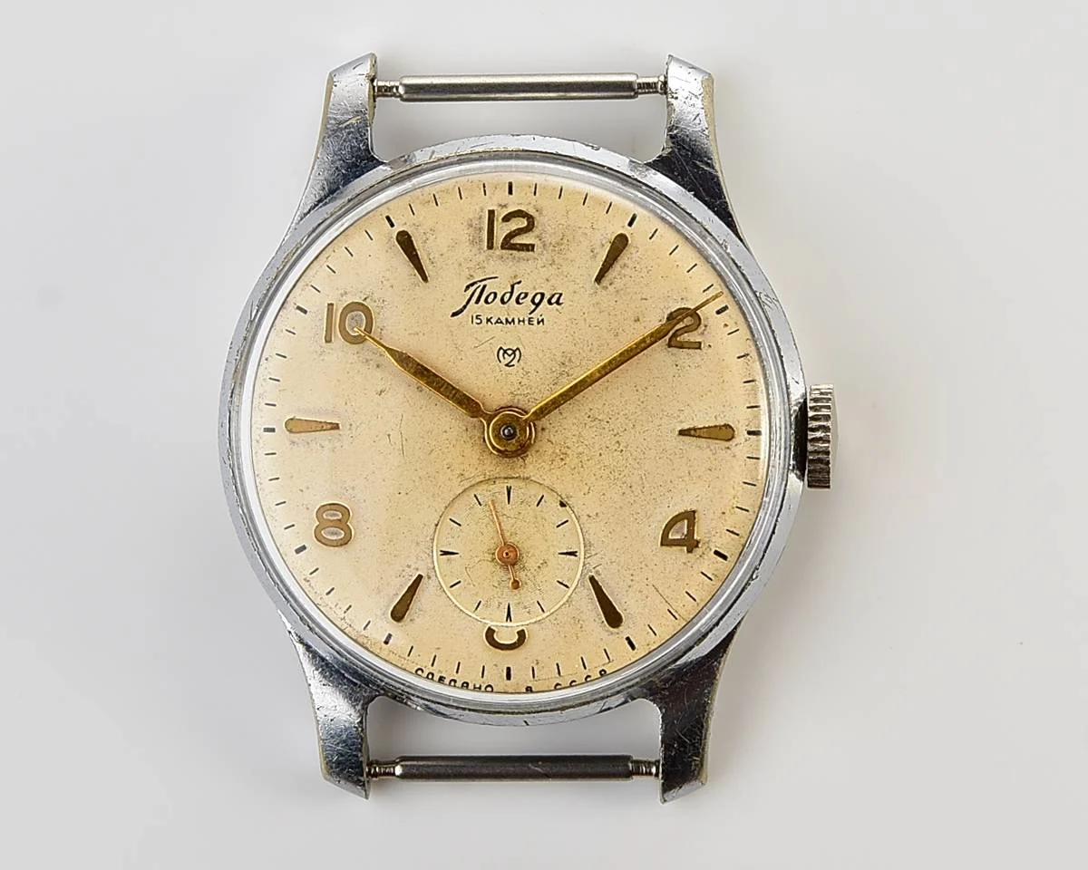 Vintage Soviet mechanical Pobeda watch, 2MChZ, the 3rd quarter of 1956