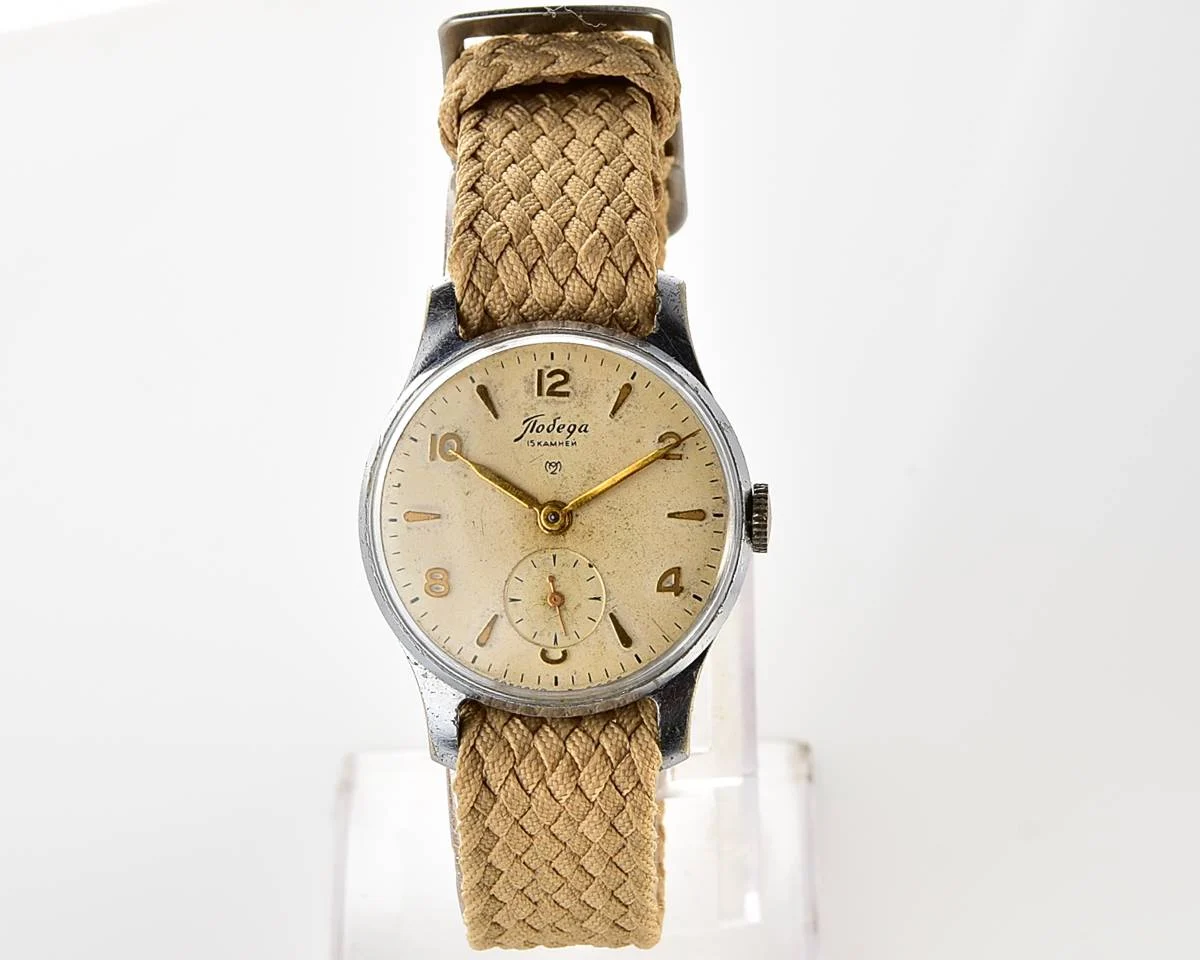 Vintage Soviet mechanical Pobeda watch, 2MChZ, the 3rd quarter of 1956