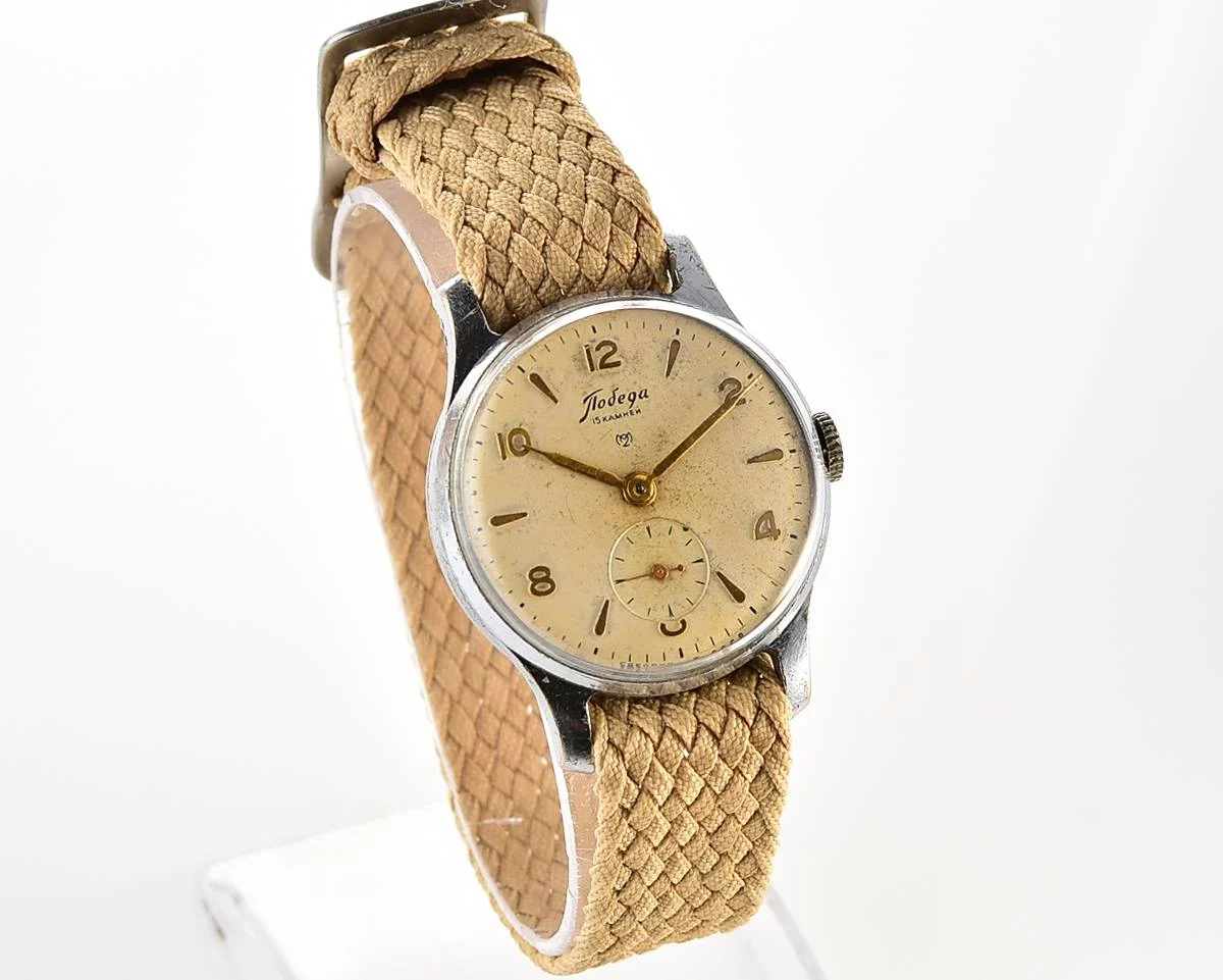 Vintage Soviet mechanical Pobeda watch, 2MChZ, the 3rd quarter of 1956