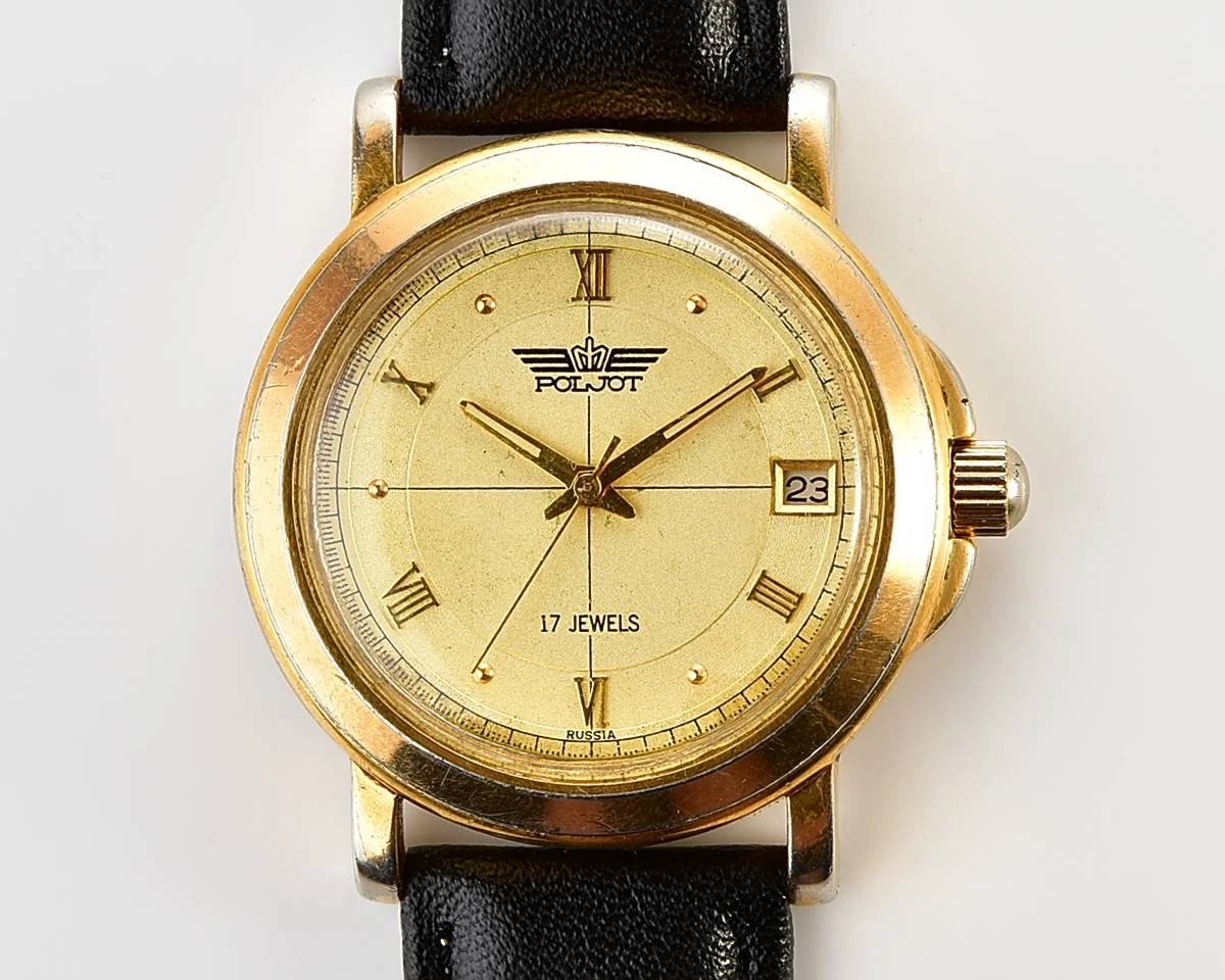 Large Poljot mechanical wrist watch