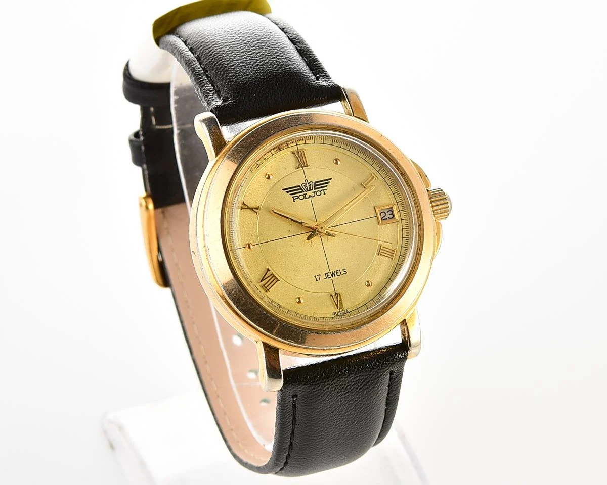 Large Poljot mechanical wrist watch
