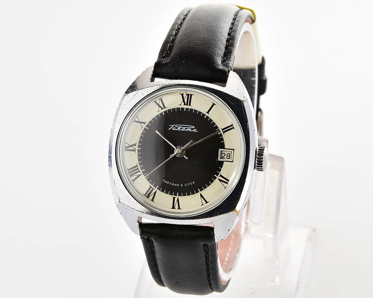 Soviet Raketa vintage mechanical watch with duo-tone dial