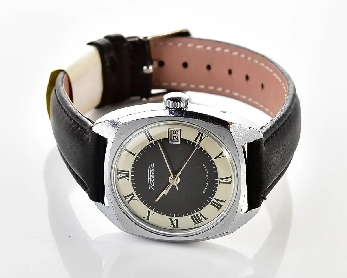 Soviet Raketa vintage mechanical watch with duo-tone dial