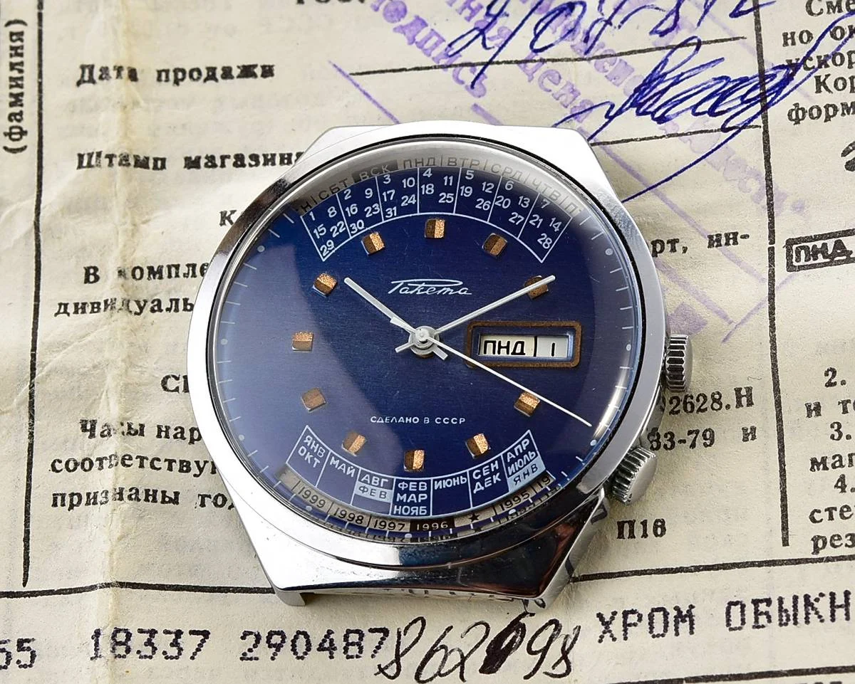 TIME CAPSULE: Vintage Soviet Raketa perpetual calendar watch - New Old Stock (NOS)!