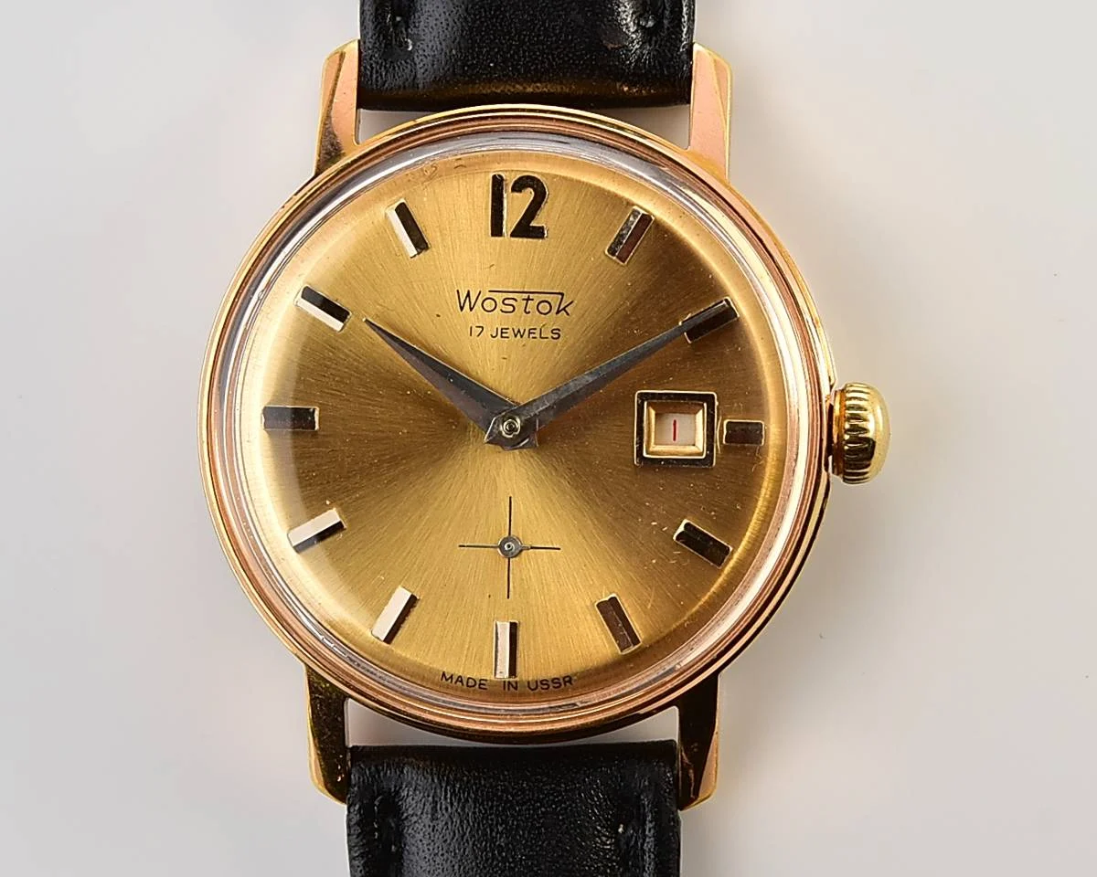 Excellent Soviet Vostok mechanical gold-plated wrist watch