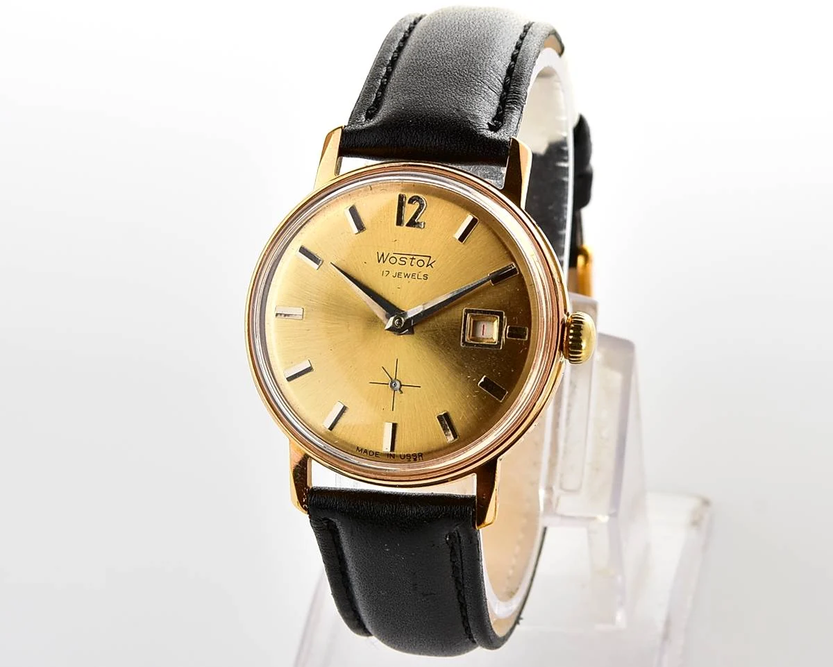 Excellent Soviet Vostok mechanical gold-plated wrist watch