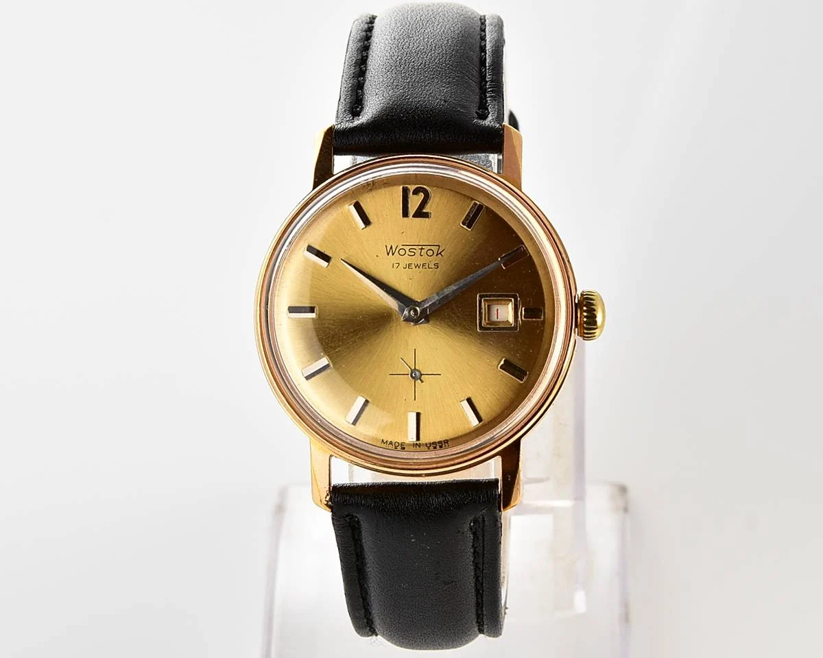 Excellent Soviet Vostok mechanical gold-plated wrist watch